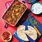 Roast carrot and chickpea salad