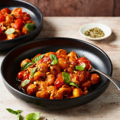 Smoky red pepper gnocchi