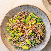Smacked cucumber soba noodles