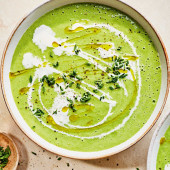 Cucumber and pea gazpacho