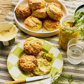 Cheese and piccalilli scones