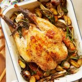 All-in-one roast chicken with aioli