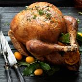 Classic roast turkey with chestnut stuffing balls