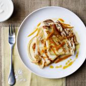 Pancakes with blood oranges and Greek yogurt 