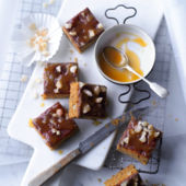 Salted caramel and ginger traybake