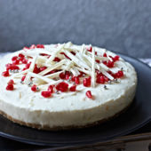 Double ginger and white chocolate cheesecake