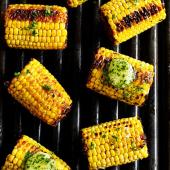 Mexican-spiced corn on the cob with garlic and herb butter