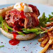 Smoky burgers with avocado and chilli sauce