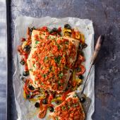 Tomato pesto and pepper salmon