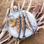 Barbecued mackerel with toasted fennel and chilli