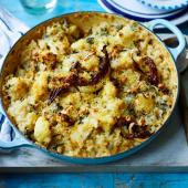 Baked cauliflower, sage and walnut risotto
