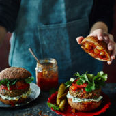 Spicy Indian lamb burger