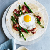 Breakfast burrito with Marmite hollandaise