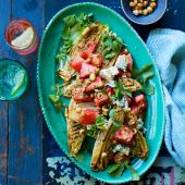 Pickled Watermelon and blue cheese salad