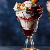 Cherry Bakewell sundae