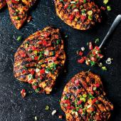 Cajun butterflied chicken with salsa