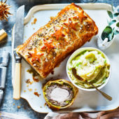 Pork, sage and chestnut wellington