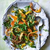 Moroccan carrot salad with savoury granola