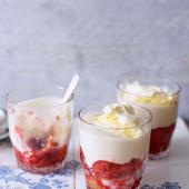 Scones and clotted cream trifle pots