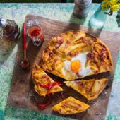 Ham, egg and chip tortilla