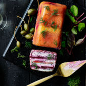 Salmon and beetroot terrine