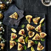 Mexican salmon tostadas