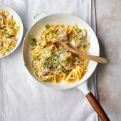 Chicken and leek carbonara