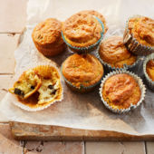 Sundried tomato and feta savoury muffins