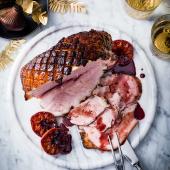 Port, clementine and 5 spice ham