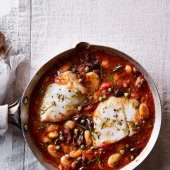 Puttanesca baked cod