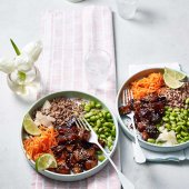 Teriyaki aubergine rice bowl