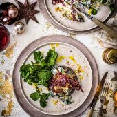 Triple-cheese stuffed mushrooms