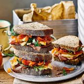 Ploughman’s sandwich with pickled onion relish