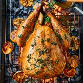 Christmas turkey on the barbecue