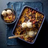 Black Forest waffle pudding