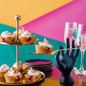 Raspberry and toasted meringue cakes