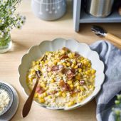Sweetcorn and bacon risotto
