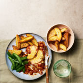 Hawaiian chicken and wedges