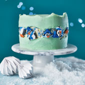 Mint chocolate penguin fault-line cake