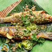 Crispy sea bass larb 