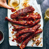 All-american ribs with sticky bourbon glaze