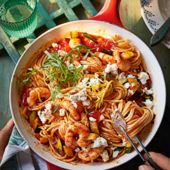 30-minute spicy prawn spaghetti