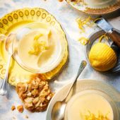 Lemon posset with almond snaps