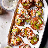 Salmon rillettes with pickled celery