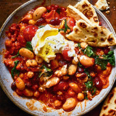 Three bean, tomato and ajvar stew