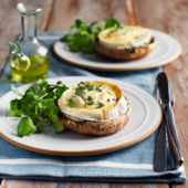 French goats' cheese on mushrooms