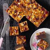 Chocolate shortbread Florentine