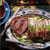 Fillet of beef with mushroom and Stilton stuffing 
