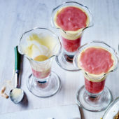 Rhubarb and custard jellies