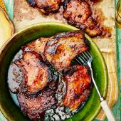 Sticky maple-glazed pork chops